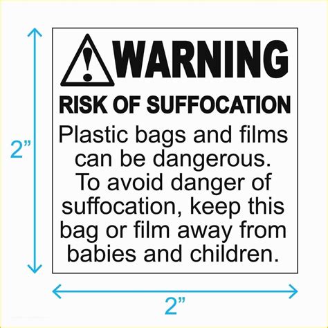 Free Printable Suffocation Warning Label